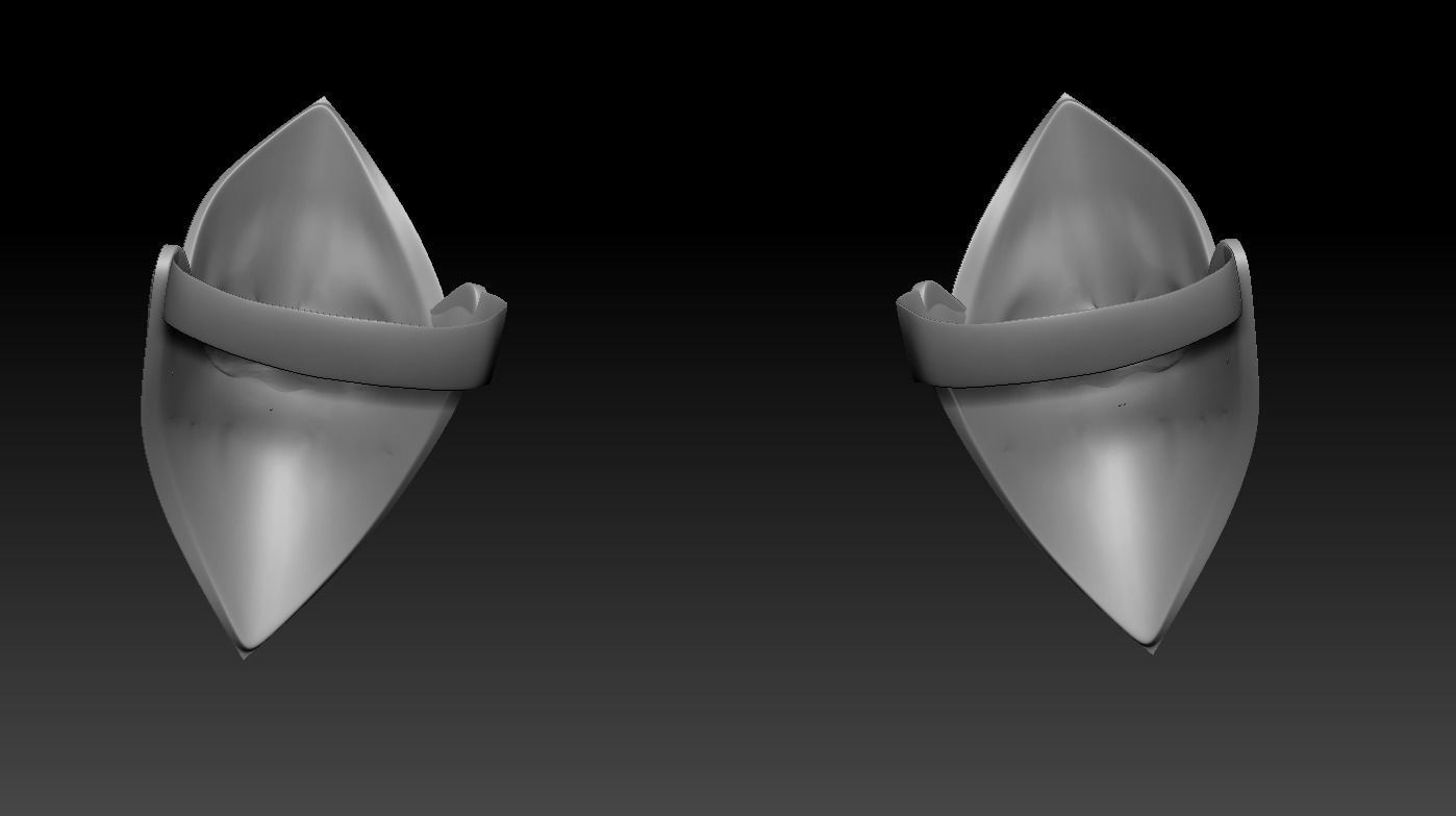 High-poly model knee armor 3D model_4