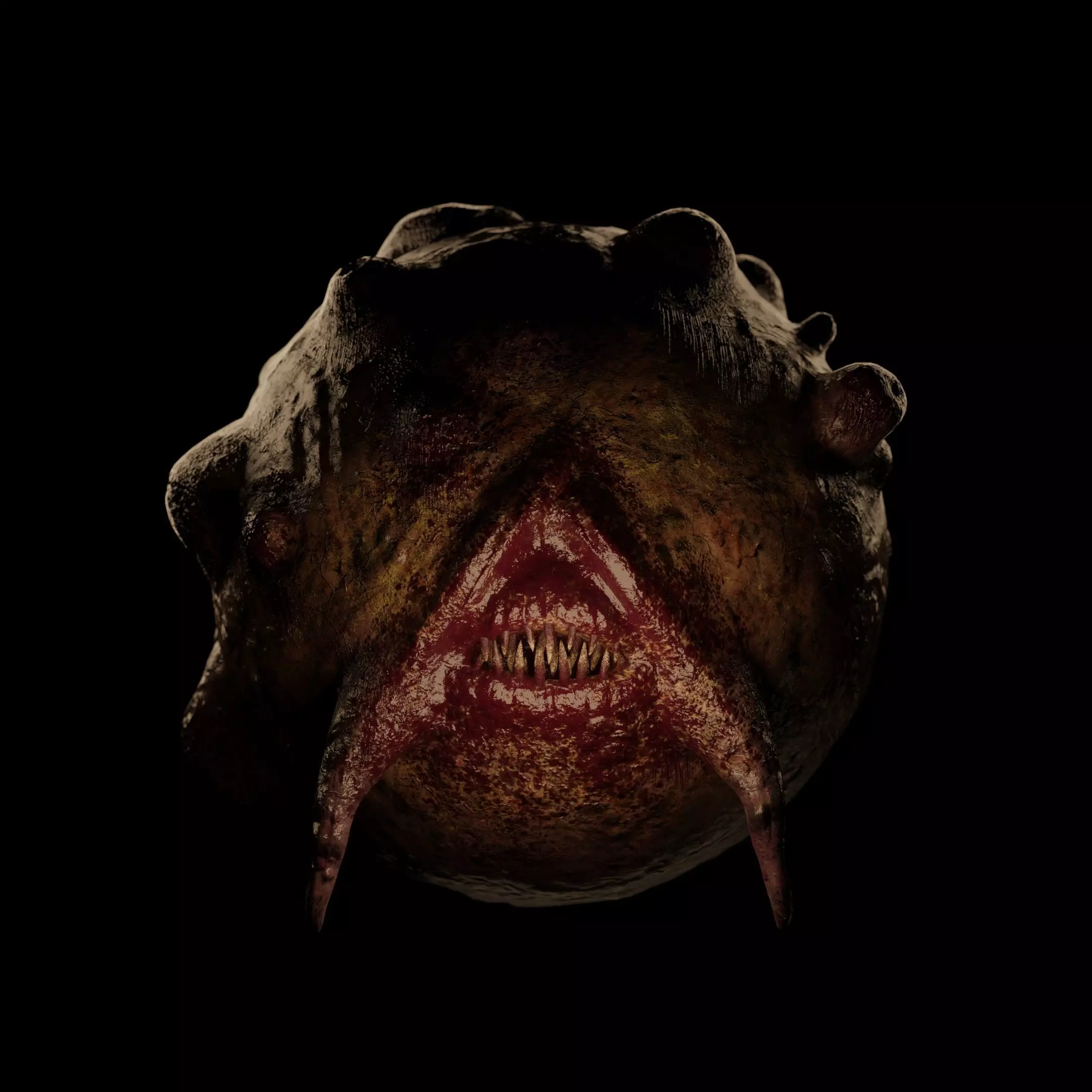 Monster ball with teeth Low-poly 3D model