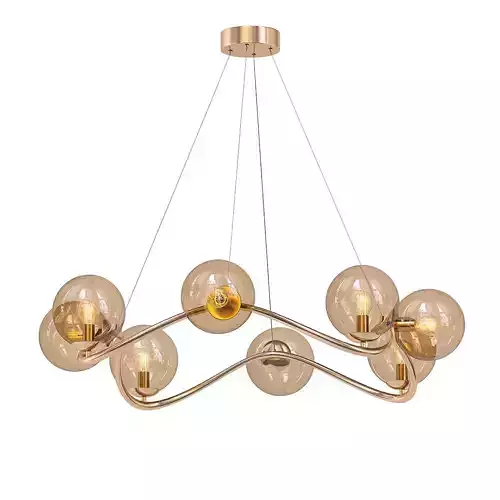 GELLER gold chandelier with glass globes