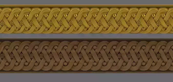 Moulding 3D model gold and braided border