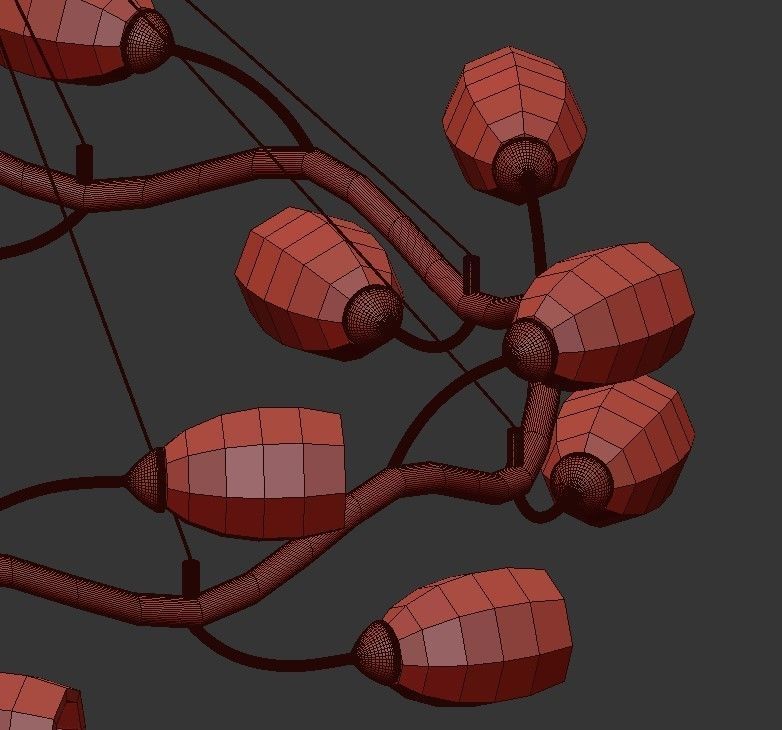 ADRIANNA gold chandelier with clear crystals 3D model_3