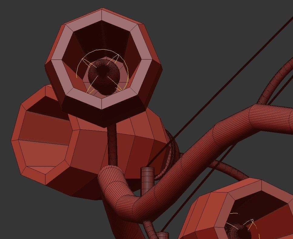 ADRIANNA gold chandelier with clear crystals 3D model_1