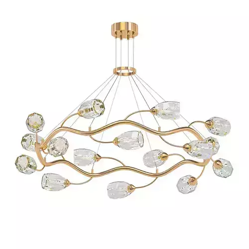 ADRIANNA gold chandelier with clear crystals