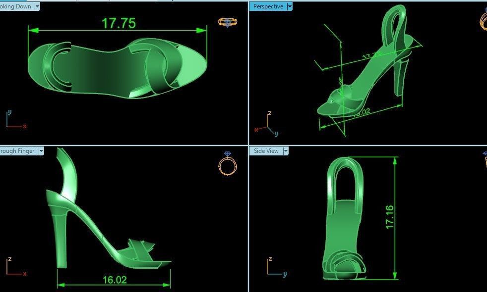 stylish pendant women sandal girl shoe  without stones 480 3D print model_6