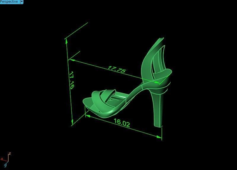 stylish pendant women sandal girl shoe  without stones 480 3D print model_10