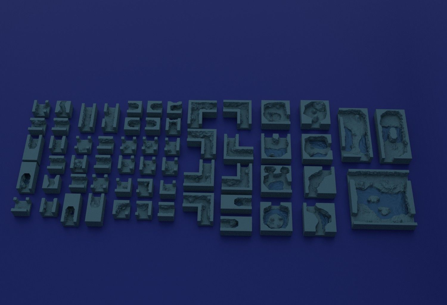 Modular Sunken Underground Passage Tabletop Terrain 28 MM 3D print model_2