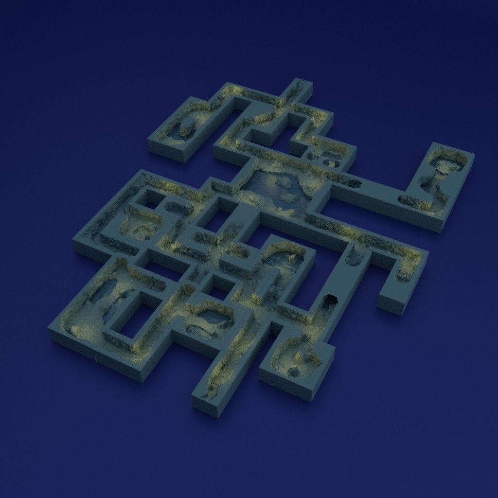 Modular Sunken Underground Passage Tabletop Terrain 28 MM 3D print model_5