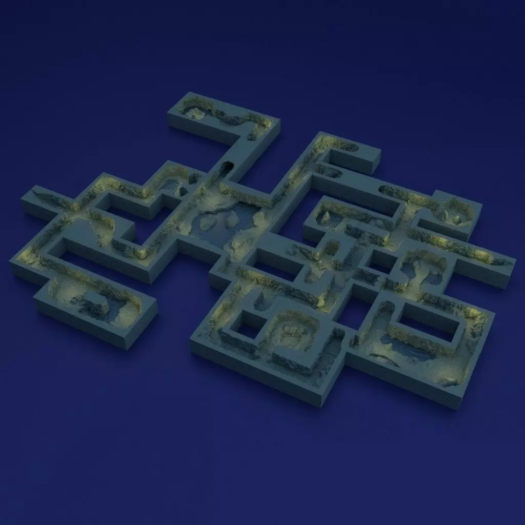 Modular Sunken Underground Passage Tabletop Terrain 28 MM 3D print model_0