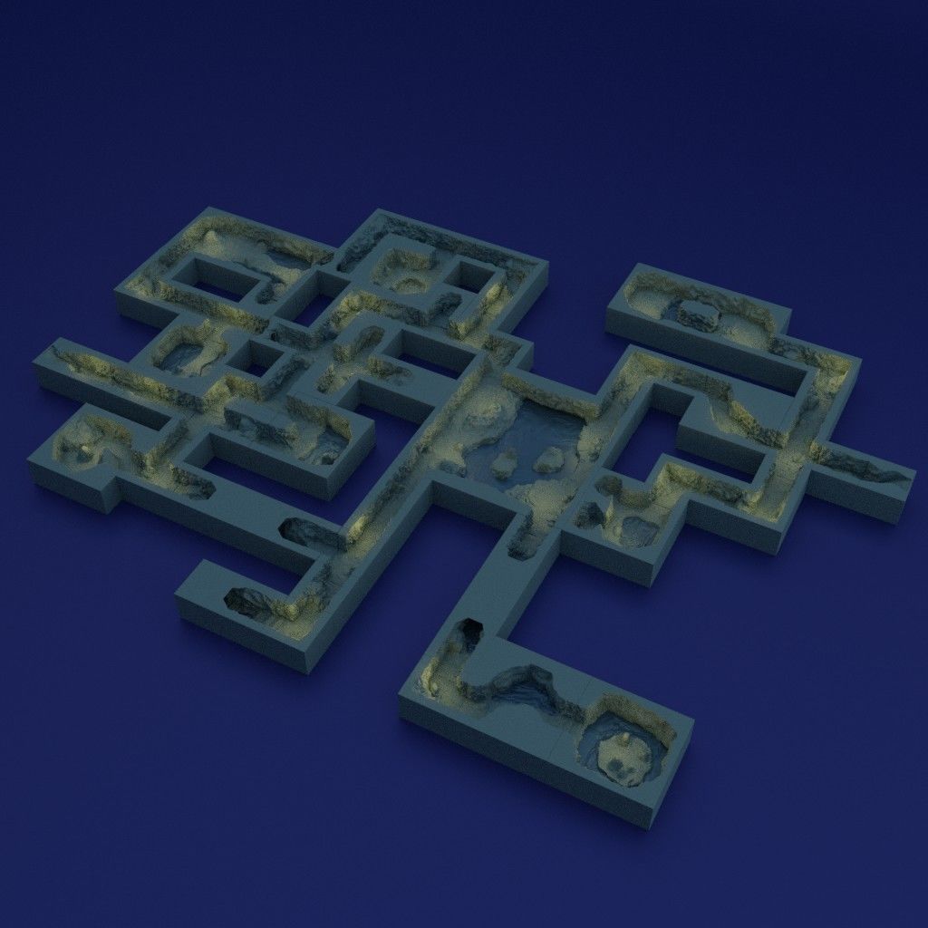 Modular Sunken Underground Passage Tabletop Terrain 28 MM 3D print model_4