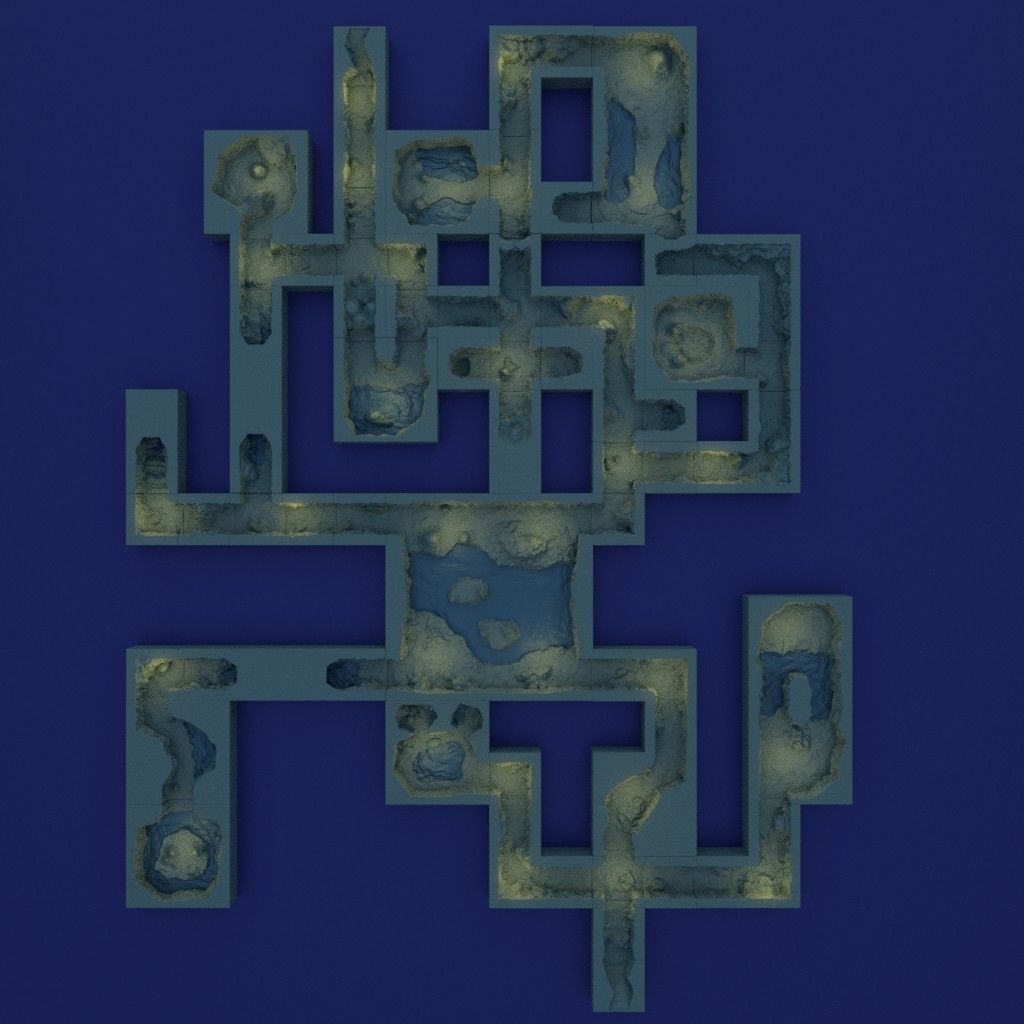 Modular Sunken Underground Passage Tabletop Terrain 28 MM 3D print model_1