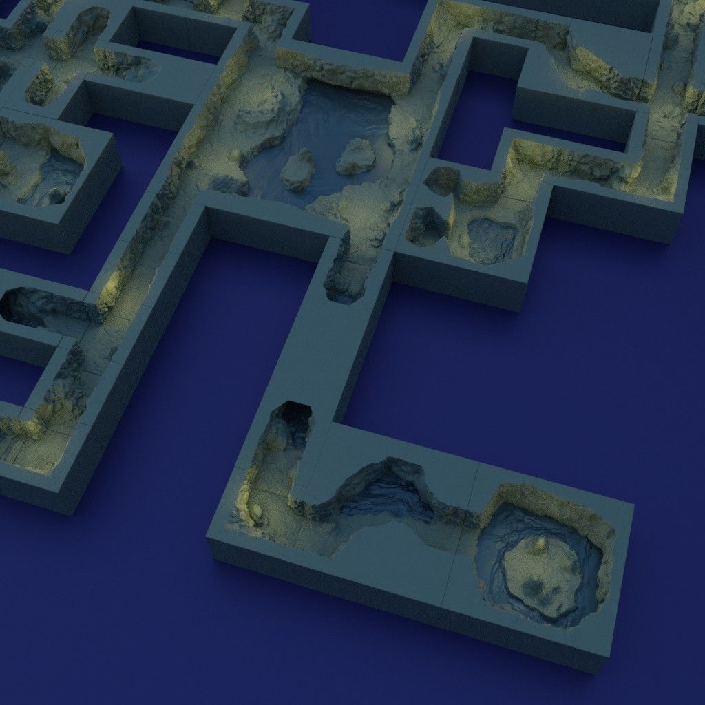 Modular Sunken Underground Passage Tabletop Terrain 28 MM 3D print model_7