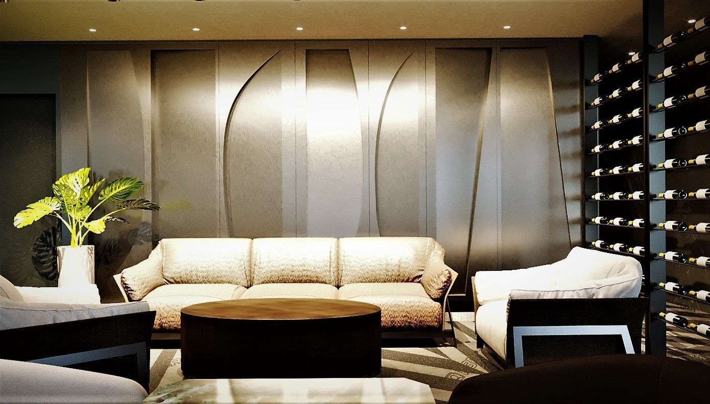 Modern Lounge Bar Restaurant 3D Model Scene - Editable 3D model_8