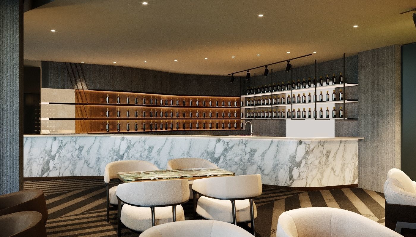 Modern Lounge Bar Restaurant 3D Model Scene - Editable 3D model_2