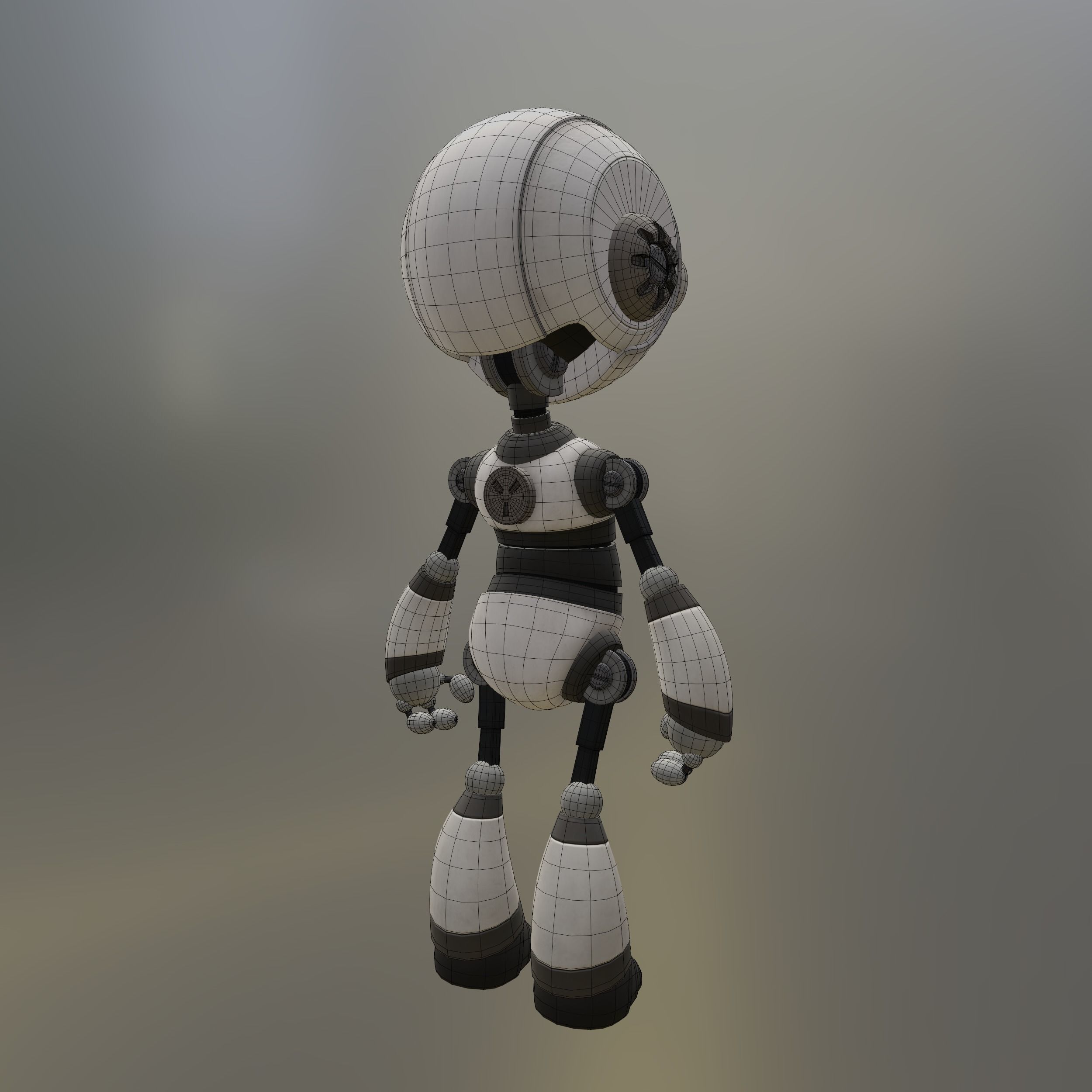 Robot 3d Low Poly 3D model_4