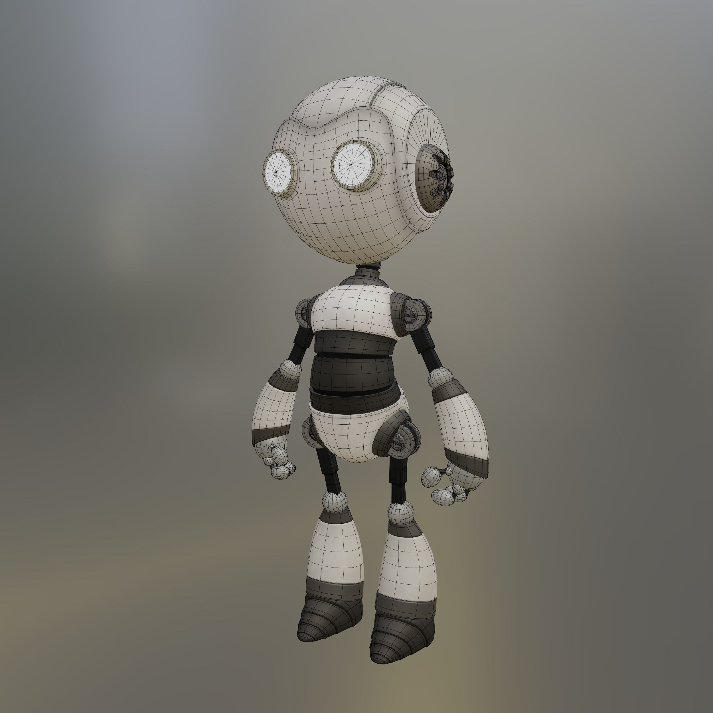 Robot 3d Low Poly 3D model_3