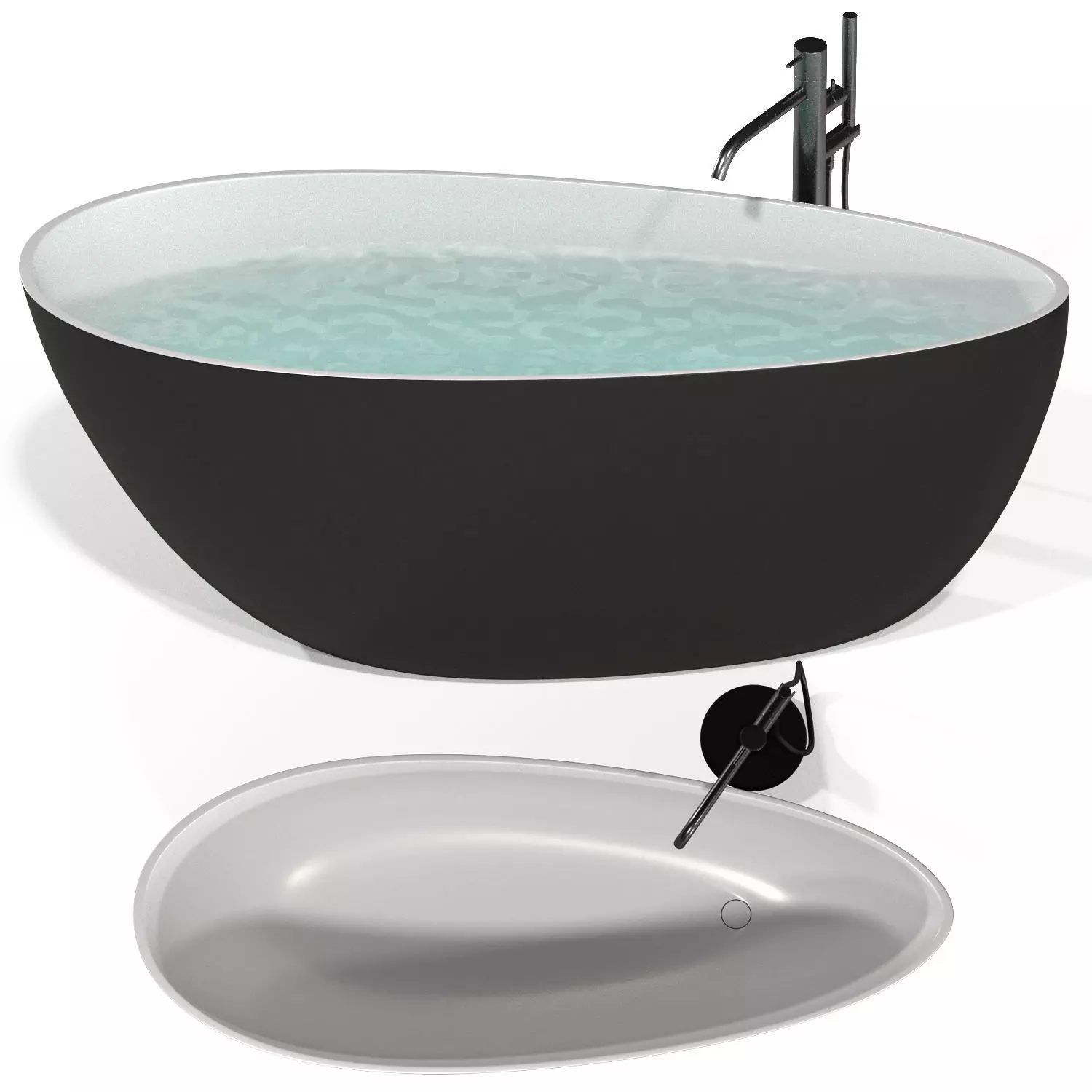 Freestanding bathtub Besco Goya BiW 160 x 70 Low-poly 3D model