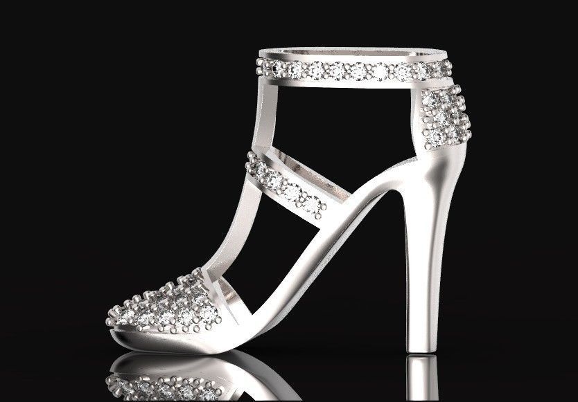 fashionable pendant womens shoes half boot with stones 480 3D print model_37