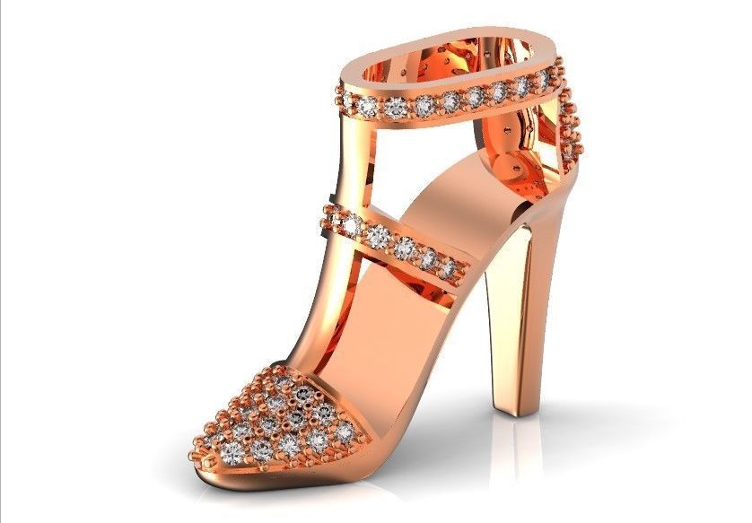 fashionable pendant womens shoes half boot with stones 480 3D print model_26