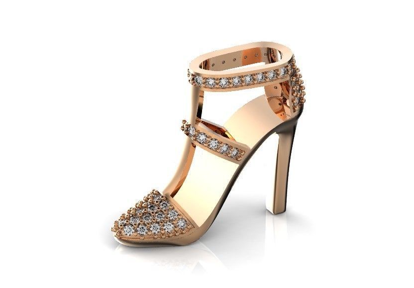 fashionable pendant womens shoes half boot with stones 480 3D print model_19