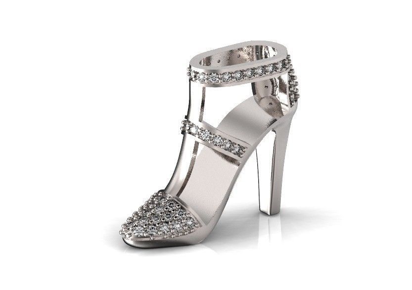 fashionable pendant womens shoes half boot with stones 480 3D print model_4