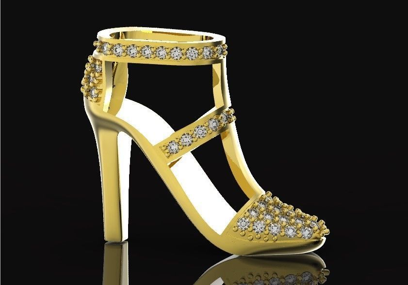 fashionable pendant womens shoes half boot with stones 480 3D print model_33