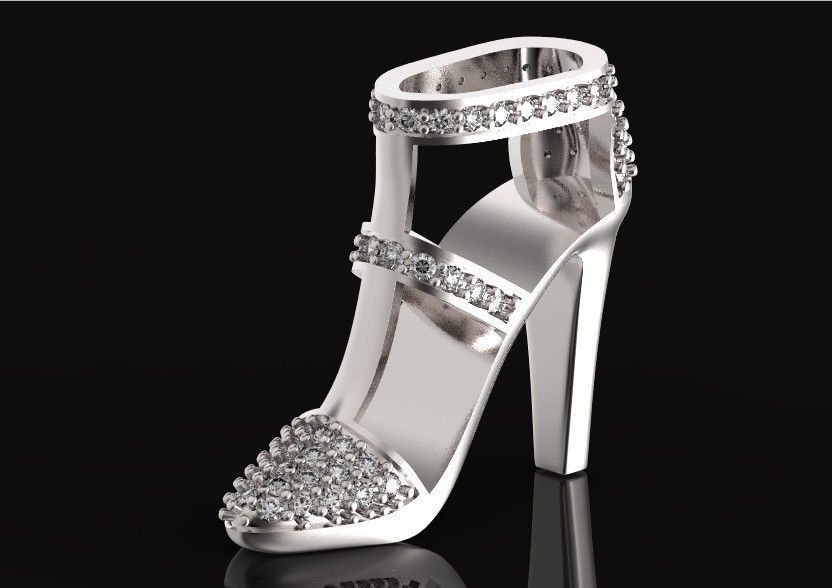 fashionable pendant womens shoes half boot with stones 480 3D print model_39
