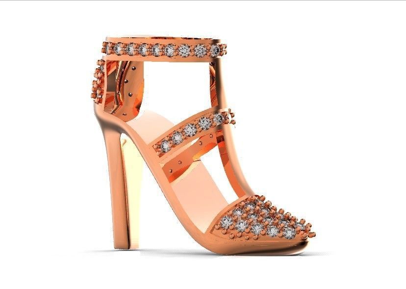 fashionable pendant womens shoes half boot with stones 480 3D print model_27