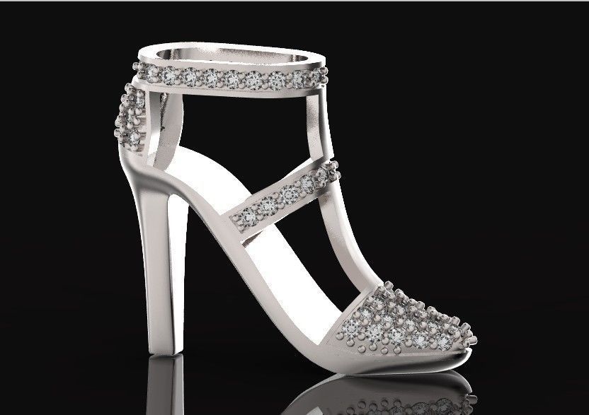 fashionable pendant womens shoes half boot with stones 480 3D print model_35