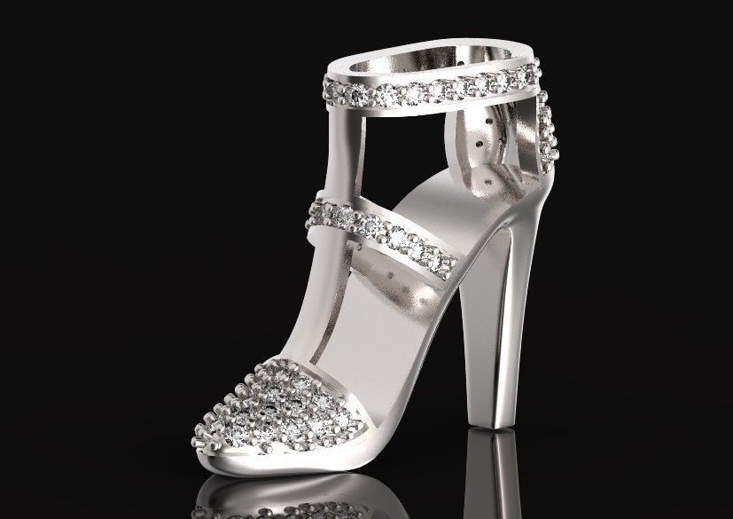fashionable pendant womens shoes half boot with stones 480 3D print model_36