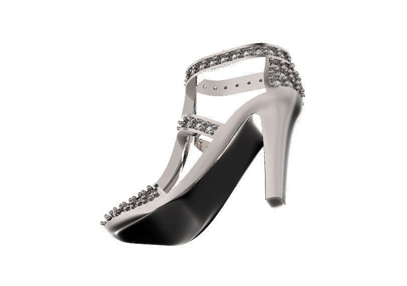 fashionable pendant womens shoes half boot with stones 480 3D print model_22