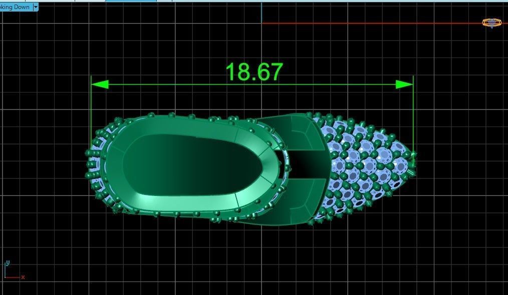 fashionable pendant womens shoes half boot with stones 480 3D print model_7