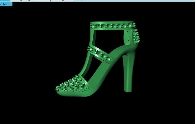 fashionable pendant womens shoes half boot with stones 480 3D print model_17