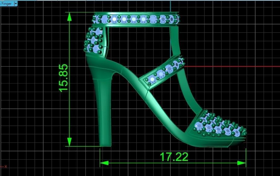 fashionable pendant womens shoes half boot with stones 480 3D print model_9