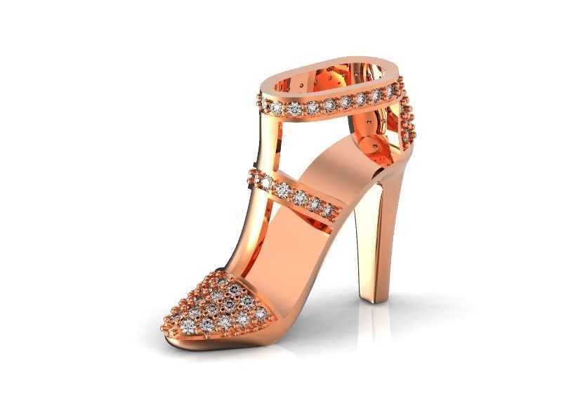fashionable pendant womens shoes half boot with stones 480 3D print model_1