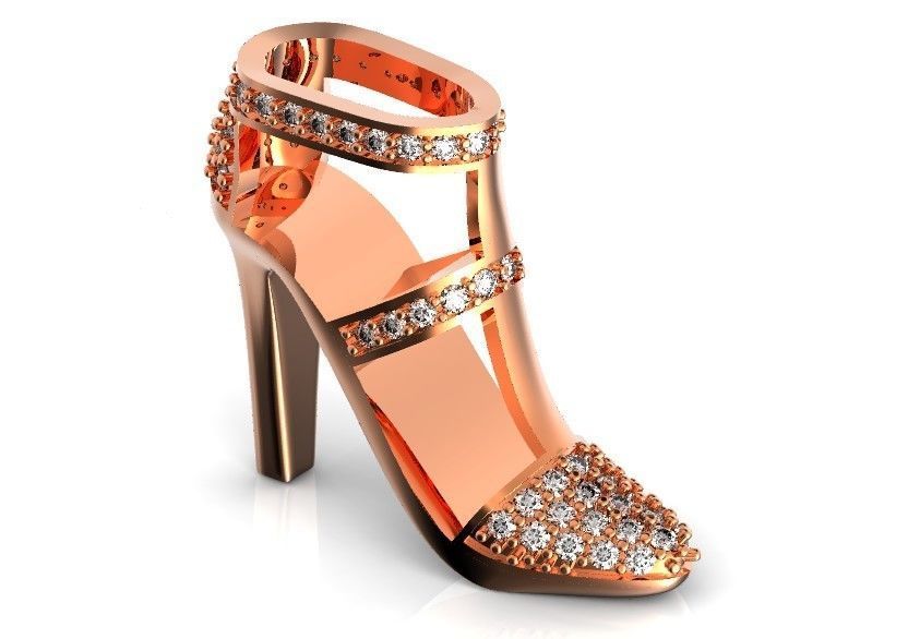 fashionable pendant womens shoes half boot with stones 480 3D print model_23