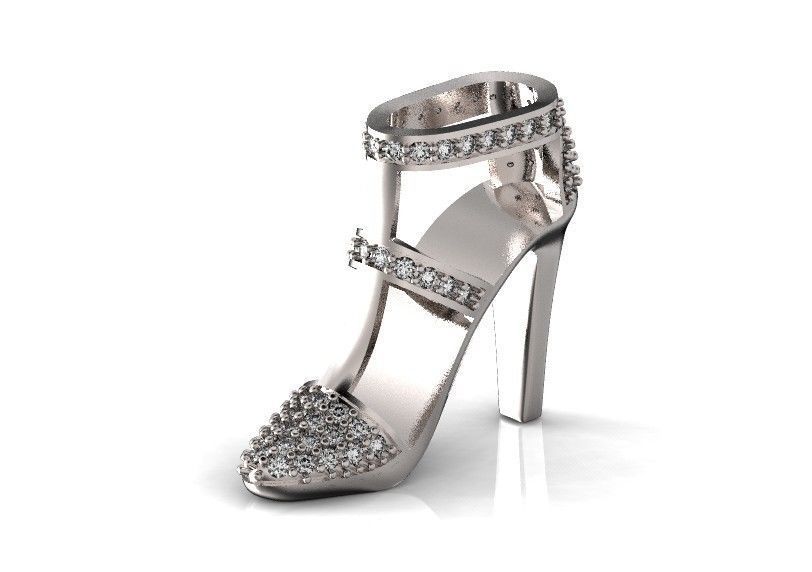 fashionable pendant womens shoes half boot with stones 480 3D print model_21