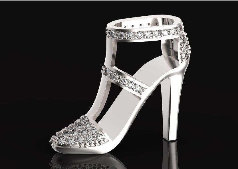 fashionable pendant womens shoes half boot with stones 480 3D print model_38