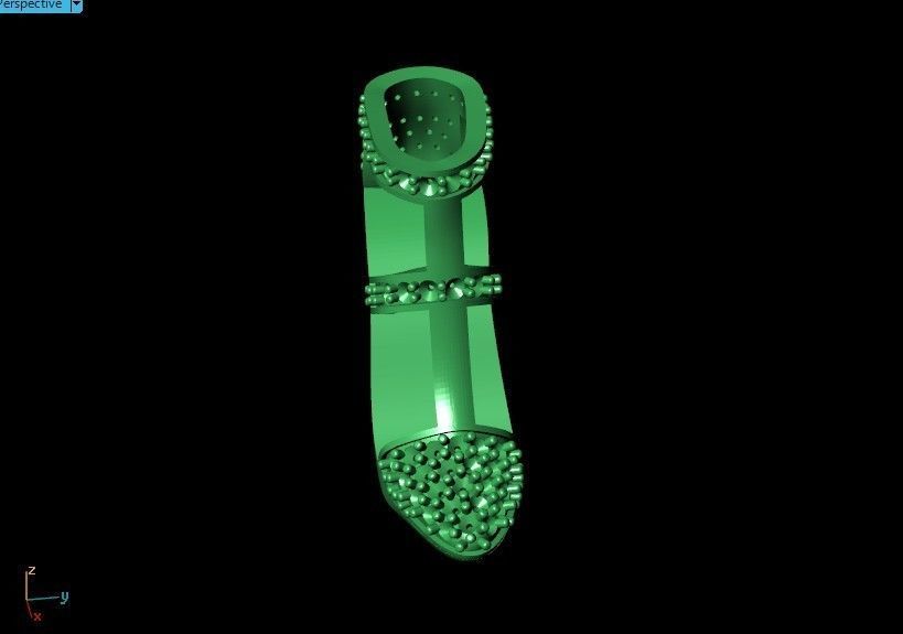 fashionable pendant womens shoes half boot with stones 480 3D print model_16