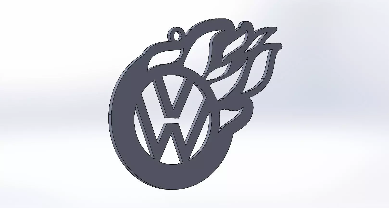 vw keycahain fire 3D print model_0