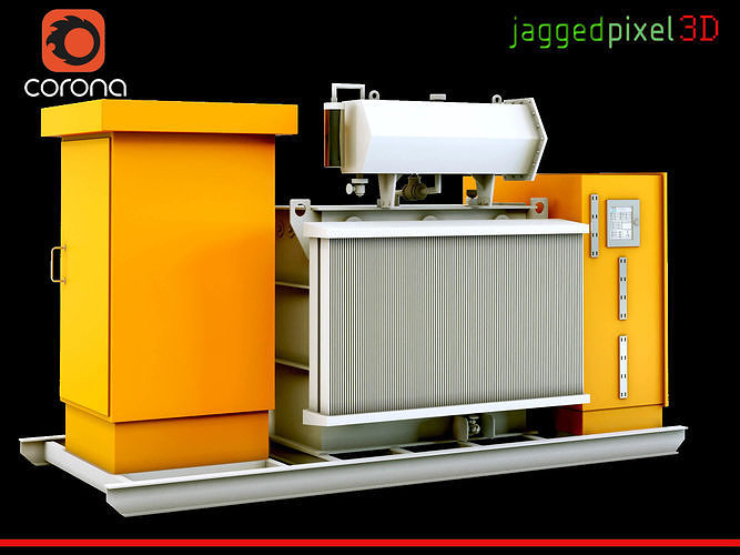 Electrical Transformer Mini-Substation by Reliable Transformers 3D model