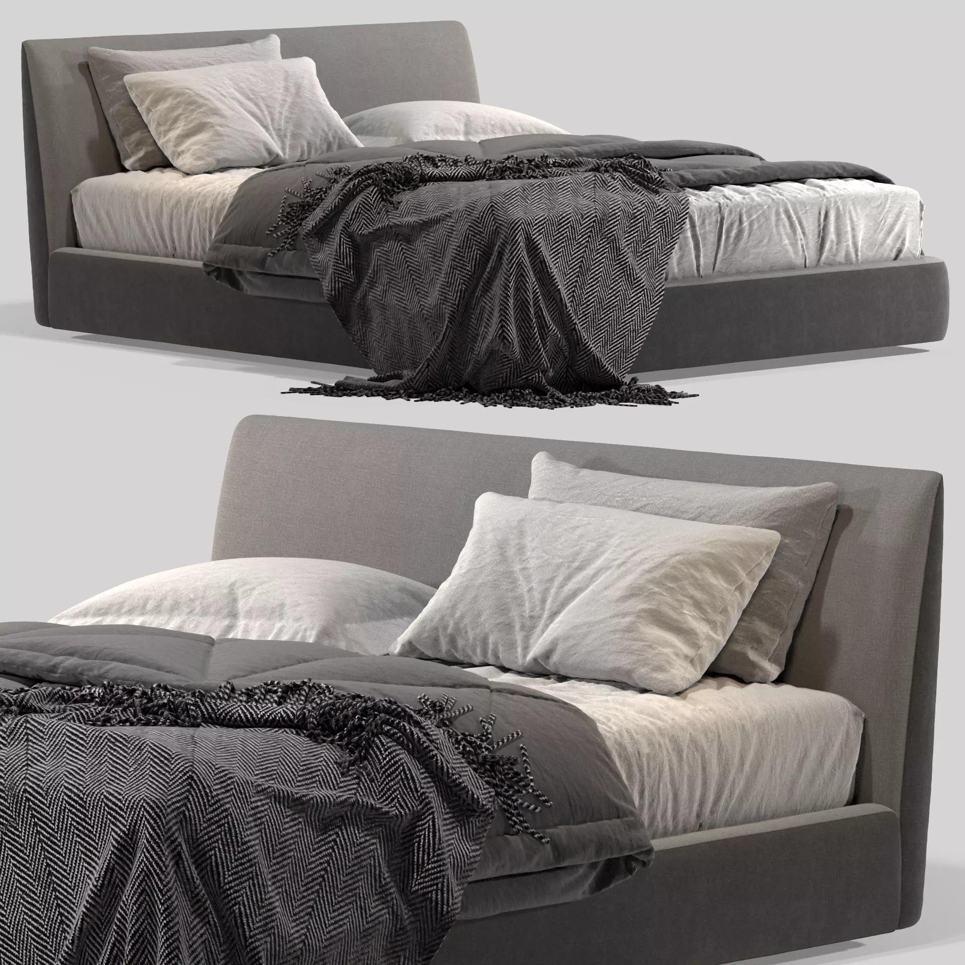 double bed Sangiacomo Atelier Low-poly 3D model