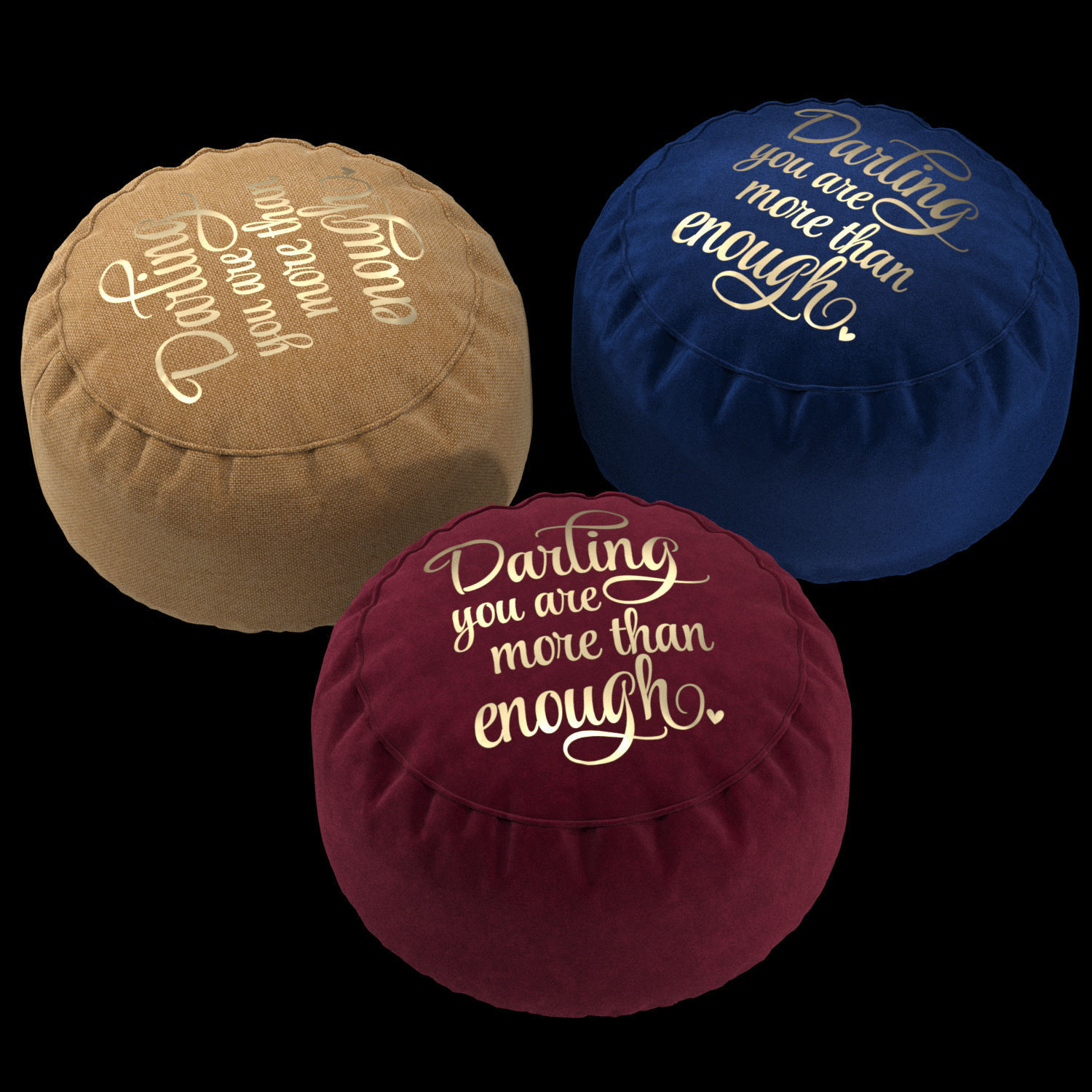 frameless soft pouffe Low-poly 3D model_2