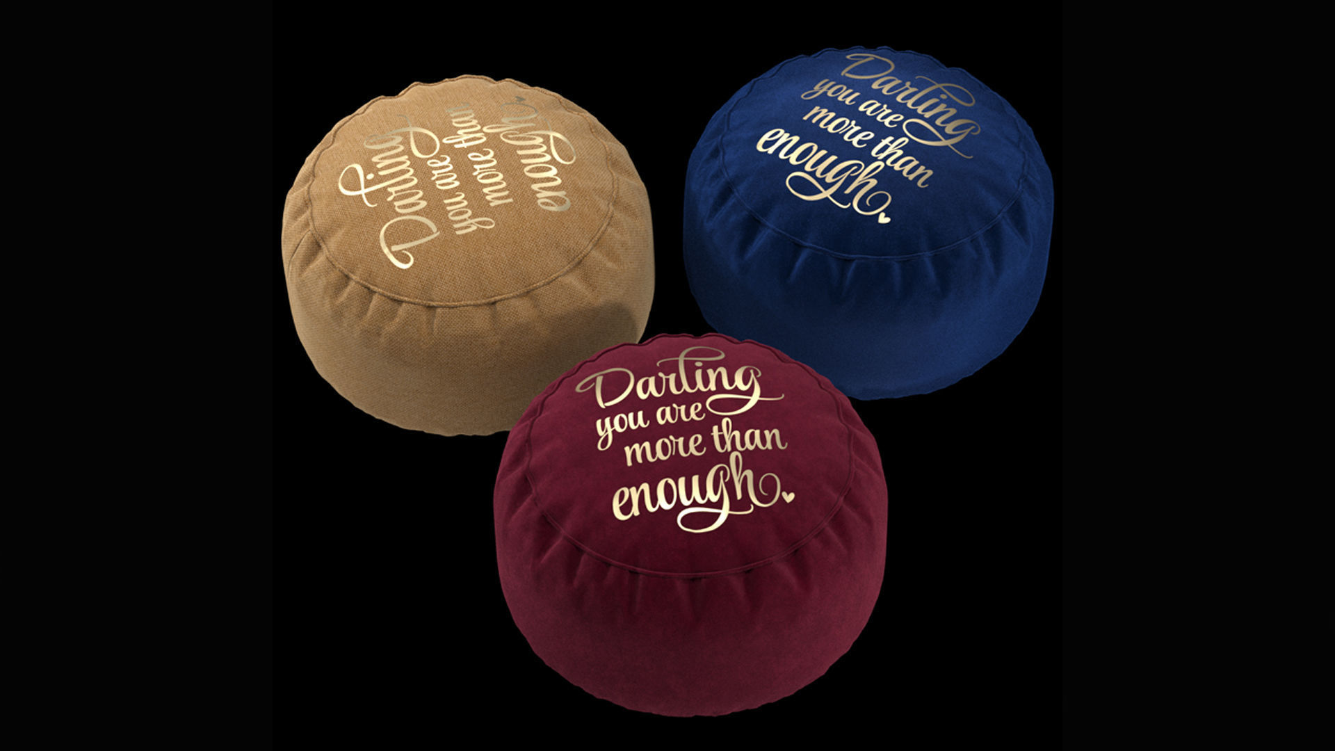 frameless soft pouffe Low-poly 3D model_3