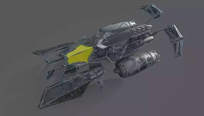 Spacecraft star wars spaceship flying in air