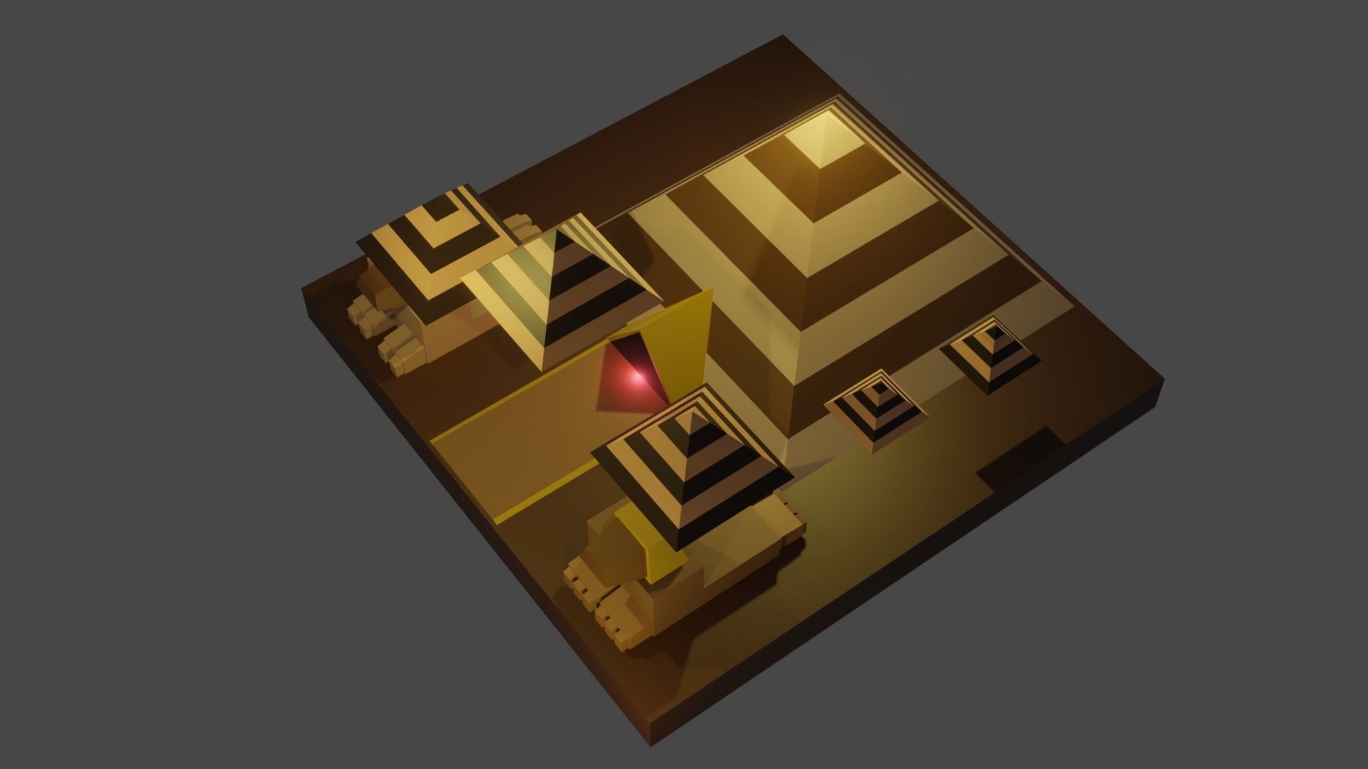 Future low poly floating pyramid Free low-poly 3D model_4