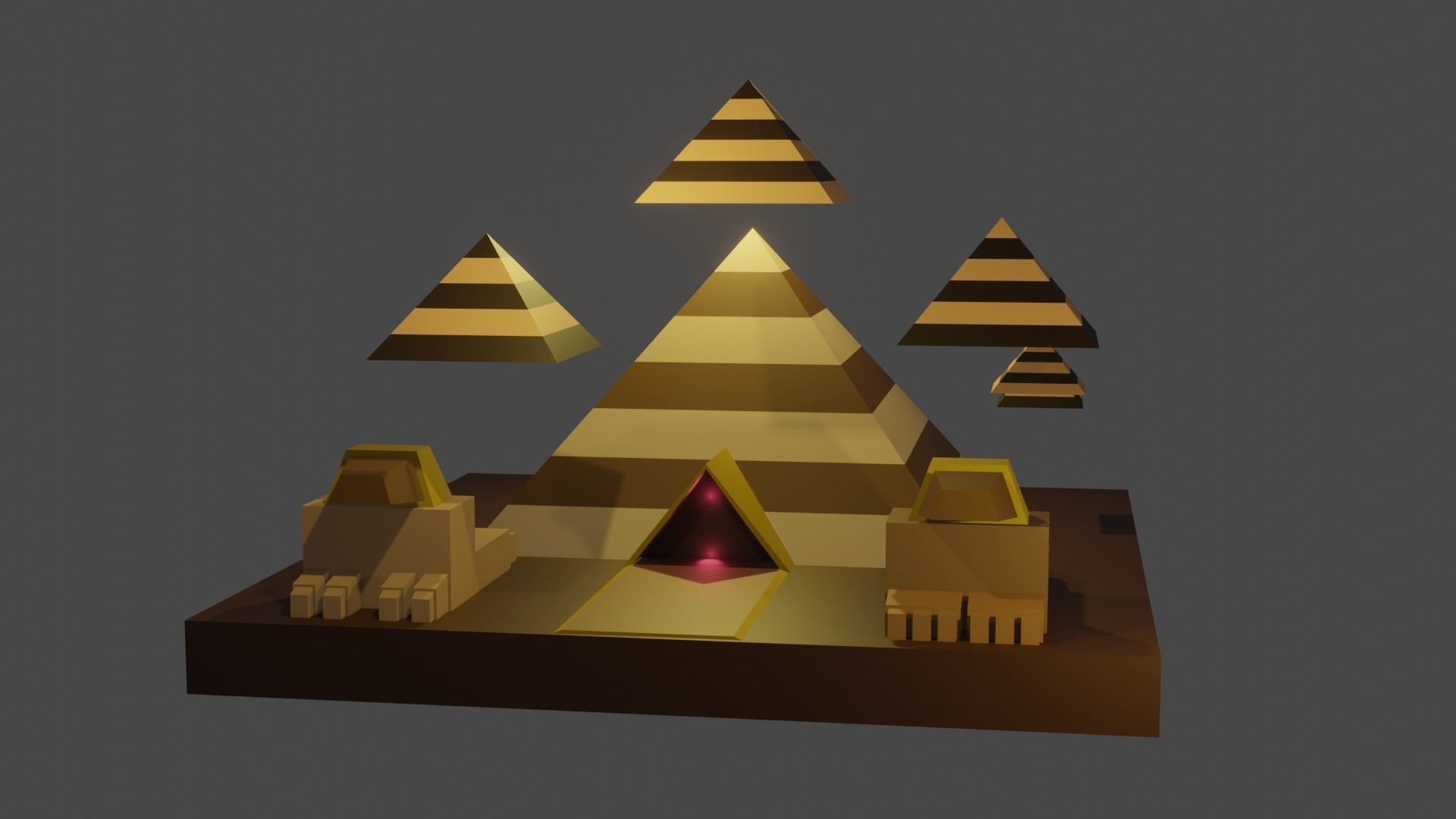 Future low poly floating pyramid Free low-poly 3D model_3