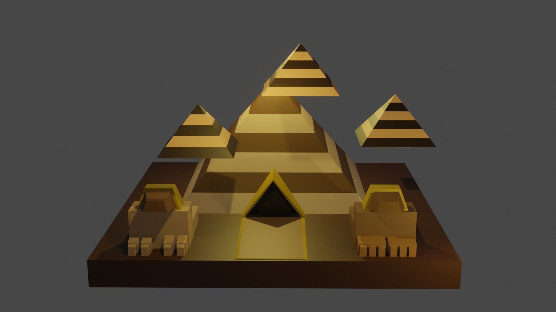 Future low poly floating pyramid Free low-poly 3D model_2