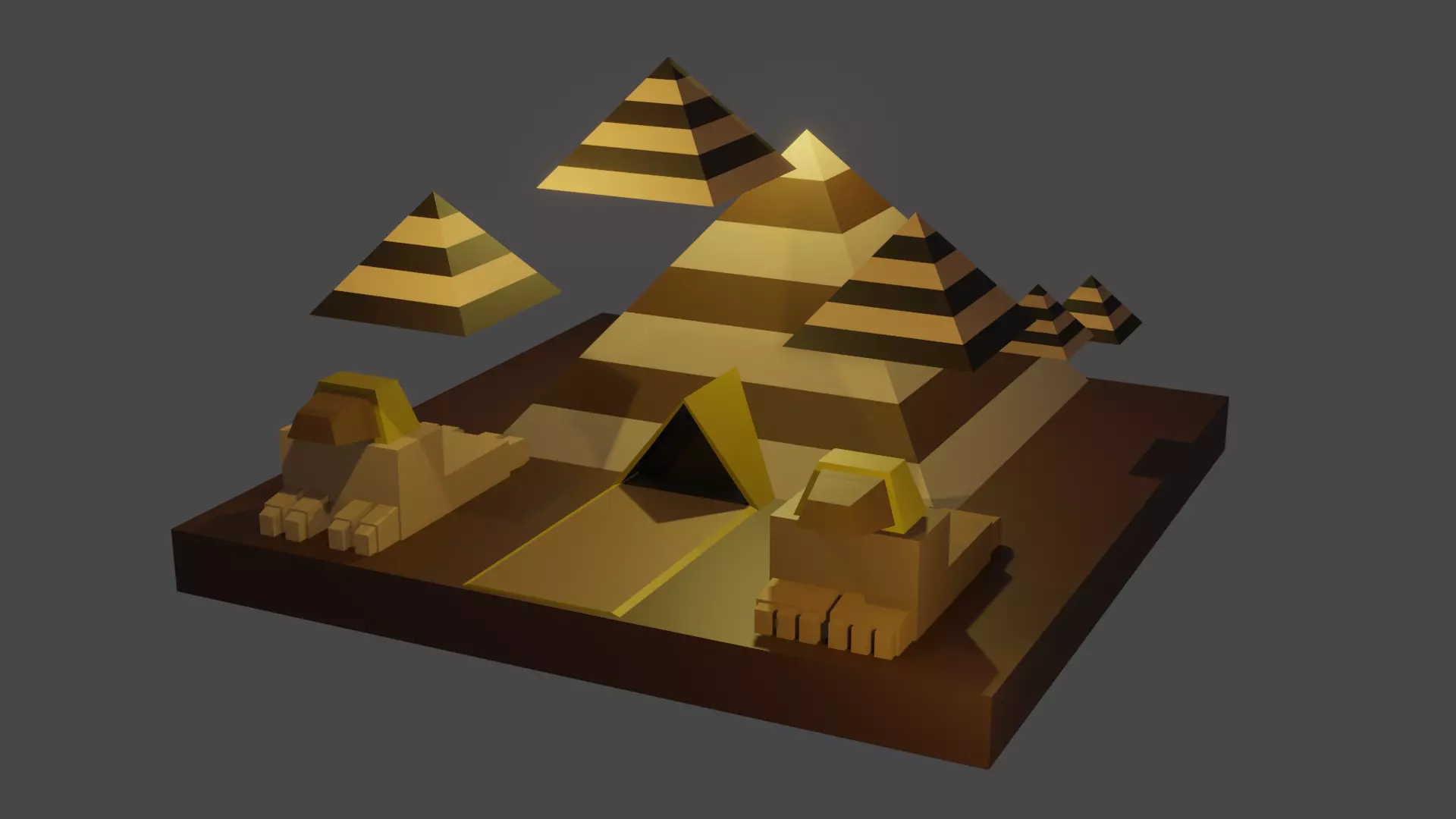 Future low poly floating pyramid Free low-poly 3D model_0