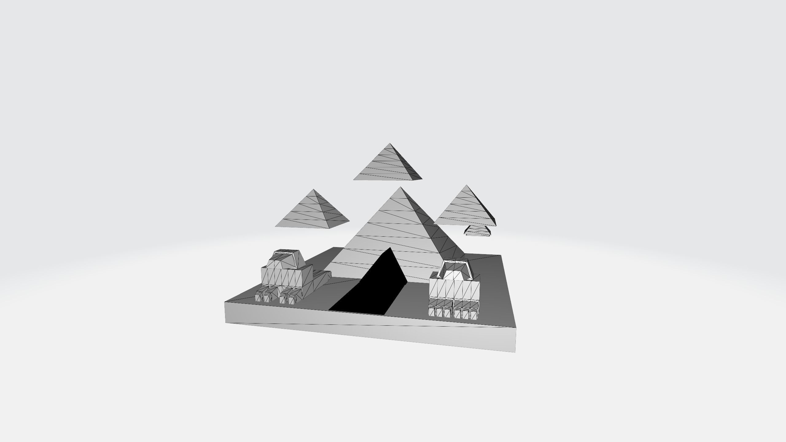 Future low poly floating pyramid Free low-poly 3D model_8