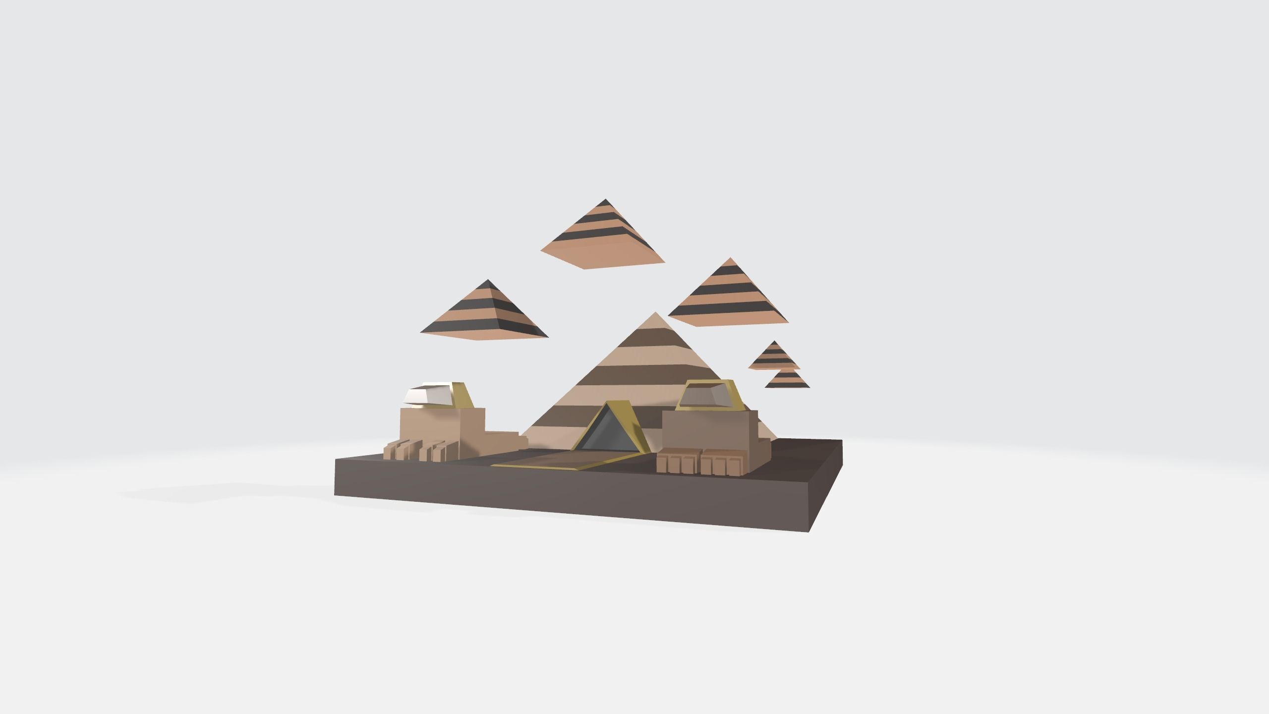 Future low poly floating pyramid Free low-poly 3D model_5